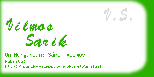 vilmos sarik business card